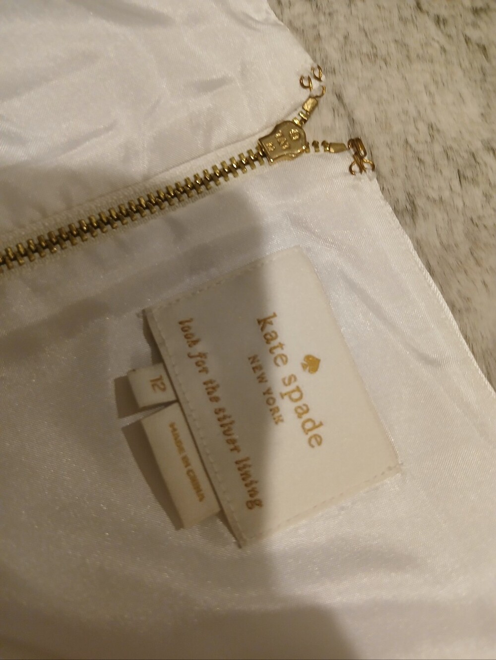 kate spade Ivory Satin V-Neck Mini Dress - Picture 3 of 4
